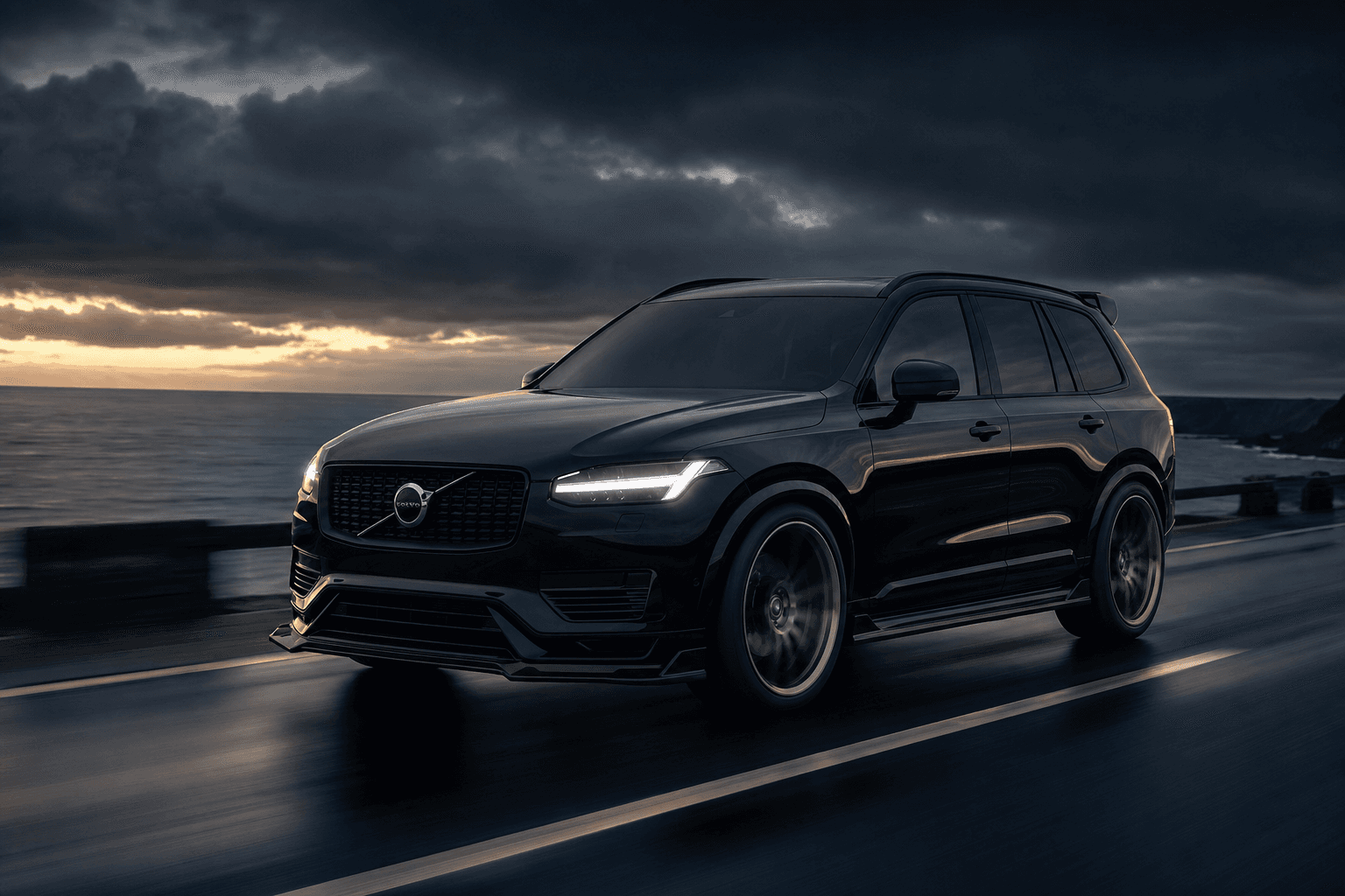 Volvo XC90 R-Design — Front Splitter · Side Skirts · Roof Spoiler